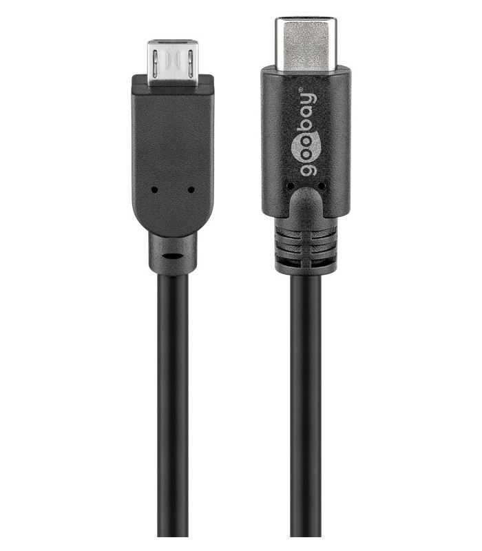 Cablu Usb 20 Type C La Micro Usb 20 06m Cupru 048gbit S Negru 67992 Goobay
