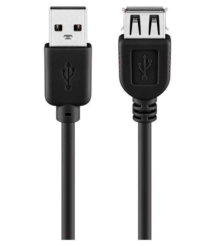 Cablu USB 2.0 USB A soclu - USB A mufa 5m negru fire Cupru Goobay