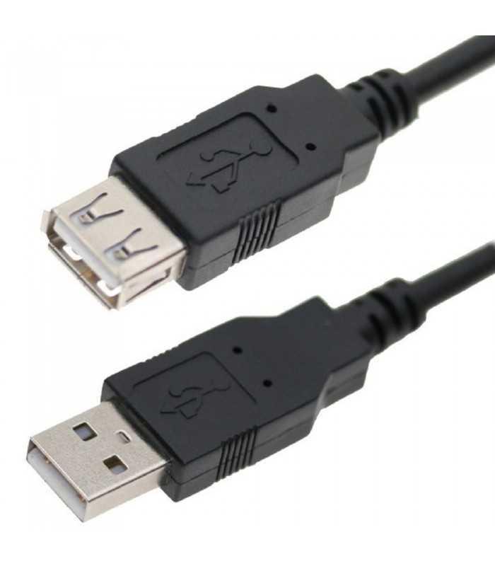 Cablu USB 2.0 USB A soclu - USB A mufa nichelat 5m negru VCOM