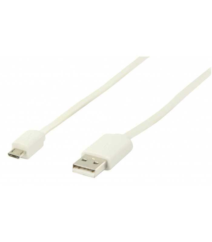 cablu usb 20 usb a tata micro usb b tata plat 1m alb valueline 1