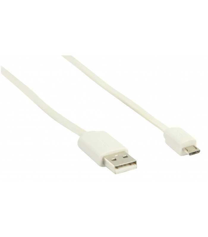 cablu usb 20 usb a tata micro usb b tata plat 1m alb valueline 2