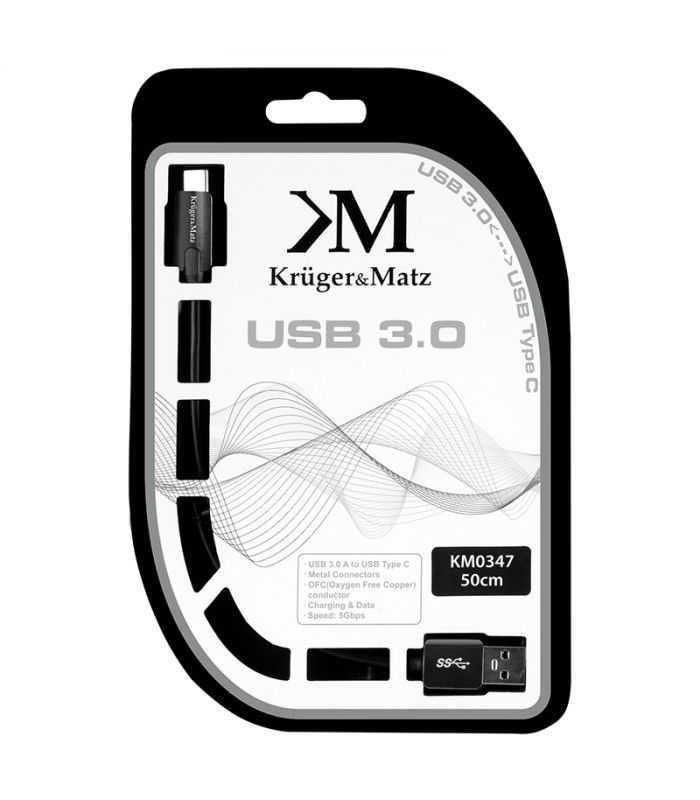 cablu usb 30 cu usb type c 05m profesional krugermatz 1