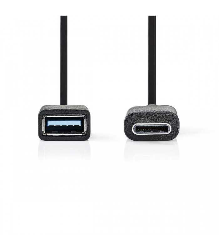 cablu usb 30 mama usb type c tata 015m negru nedis 1