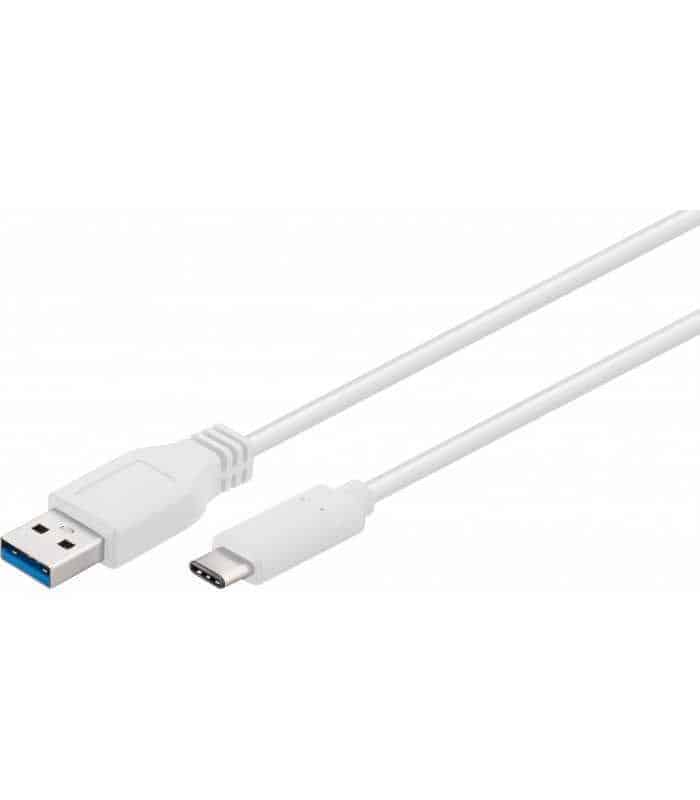 Cablu USB 3.0 tata la USB Type C 3.0 A tata alb 5Gbp/s 1m Goobay