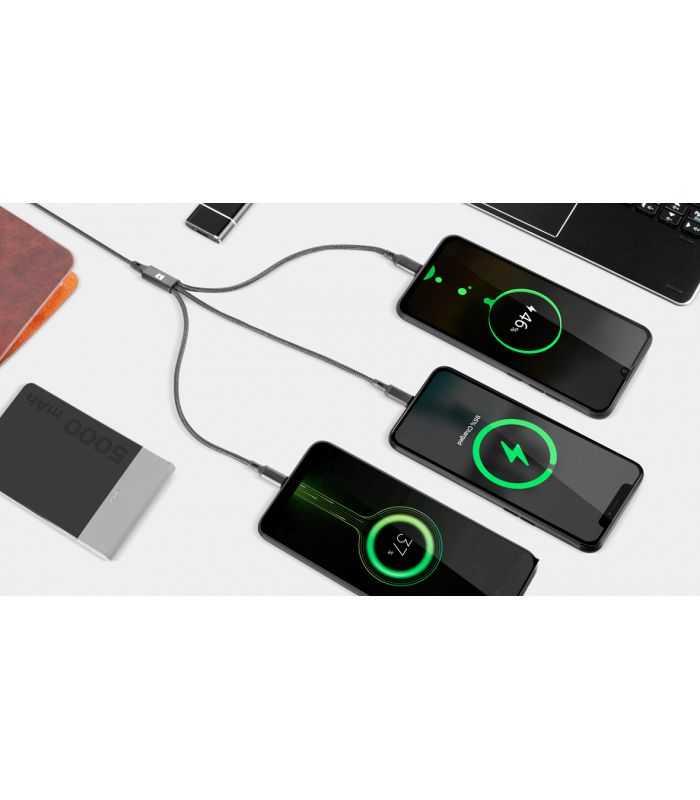 Cablu Usb 3in1 1m Lighning Iphone Type C Si Micro Usb Rebel Rb 6005 100 B