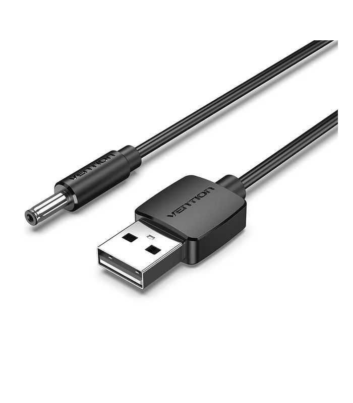 Cablu USB A mufa - DC 3.5x1.35 mm mufa 1.5m cupru negru VENTION CEXBG
