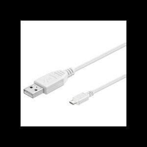 Cablu USB A tata la micro USB tata 1.8m Hi-Speed USB 2.0 alb Goobay