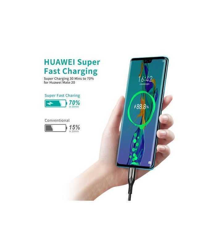 cablu usb a usb type c 5a 25w 12m negru choetech ac0013 bk 2