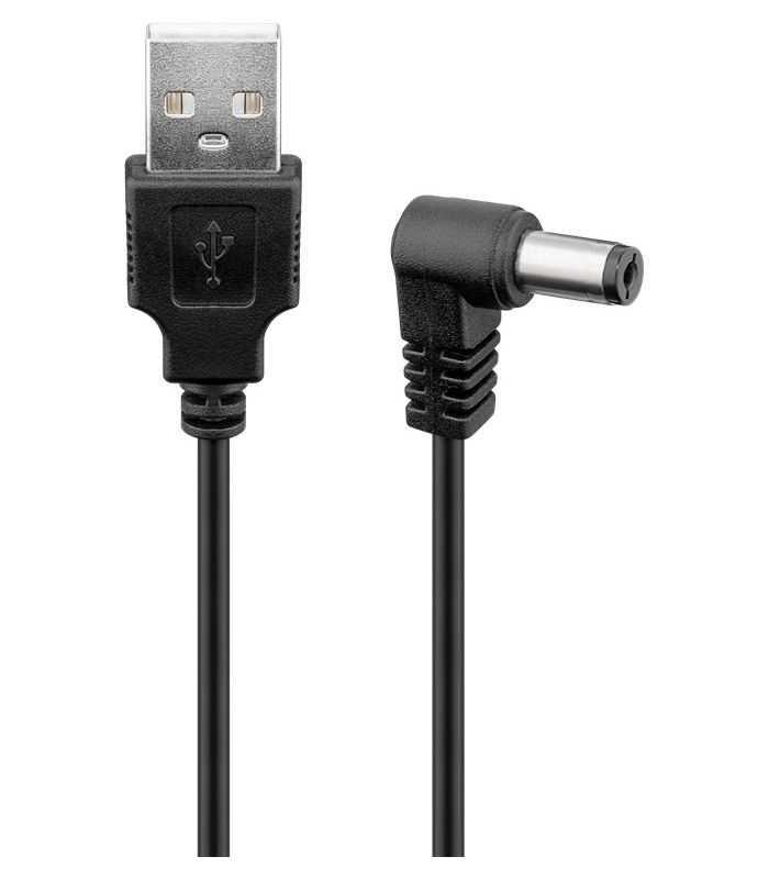 Cablu Usb Dc 55 X 21 Mm 90 Grade 1m Negru Goobay 55158
