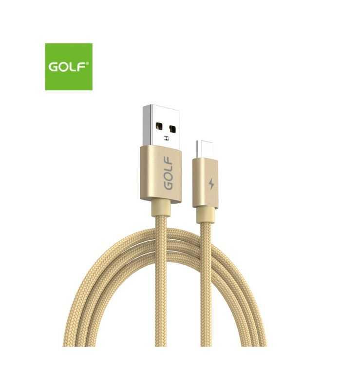 Cablu USB la micro USB 1m Golf Data Sync Quick Charge 5A auriu GC-76m