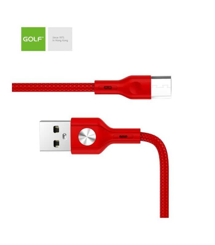 cablu usb la micro usb golf cd leather 3a 1m rosu gc 60m 1