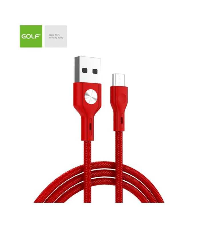Cablu USB la micro USB Golf CD Leather 3A 1m rosu GC-60m