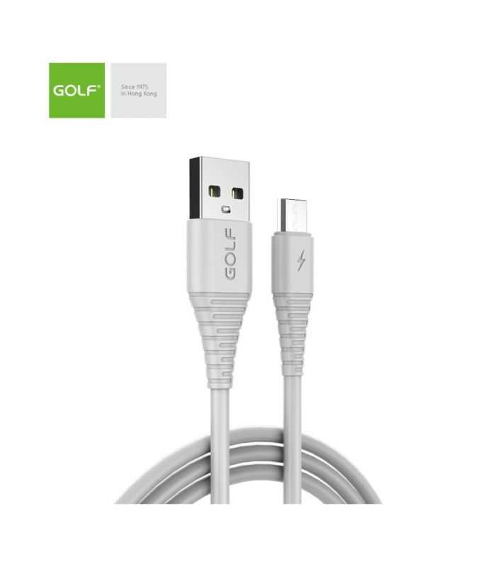Cablu USB la micro USB Golf Flying Fish Fast Cable 3A alb 1m GC-64m