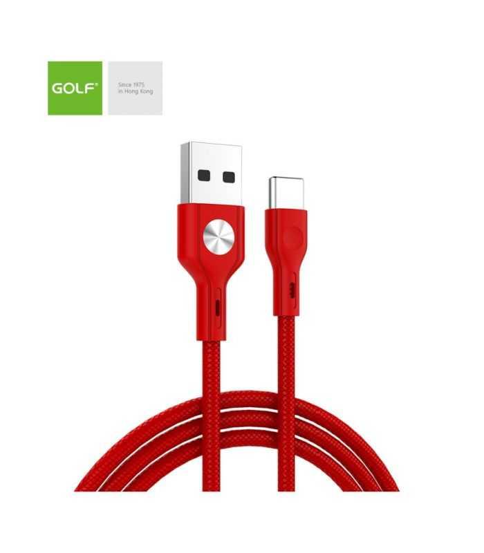 Cablu USB la USB Type C Golf CD Leather 3A rosu 1m GC-60t