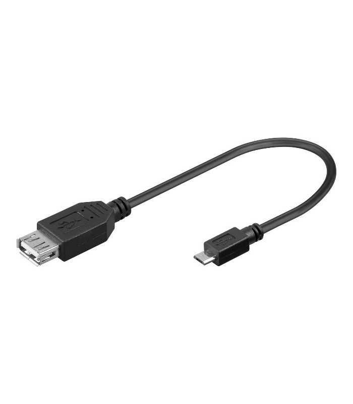 Cablu USB - micro USB 2.0 OTG 0.2m negru
