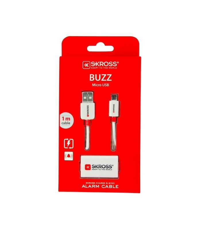 cablu usb skross buzz line a tata micro usb a tata 1m alb 1
