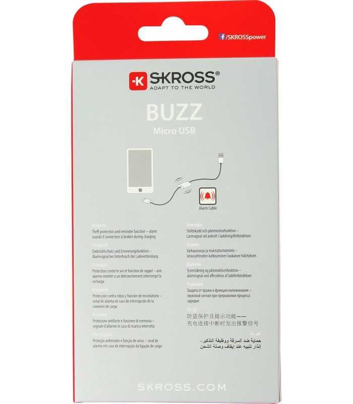 cablu usb skross buzz line a tata micro usb a tata 1m alb 2