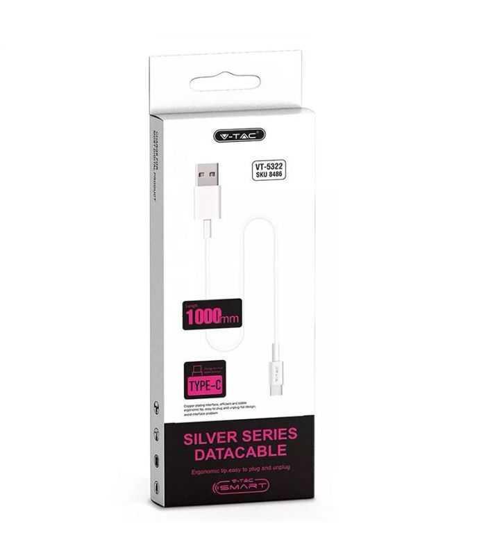 Cablu Usb Type C 1m 24a Alb Silver Editon V Tac Sku 8486