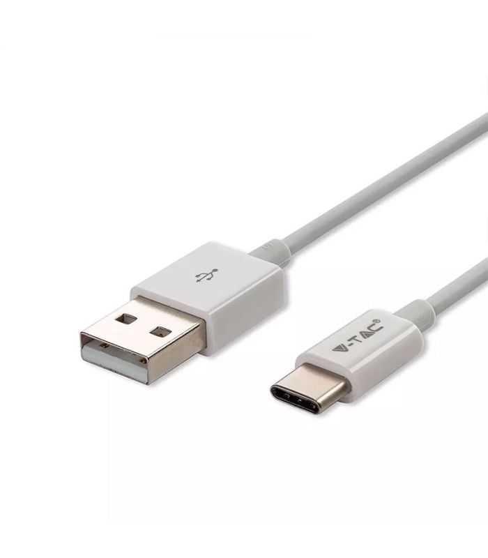 Cablu USB Type C 1m 2.4A alb SILVER EDITON V-TAC SKU-8486