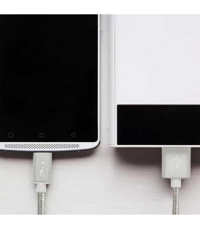 Cablu Usb Type C 1m Argintiu 24a Platinum Edition V Tac Sku 8492