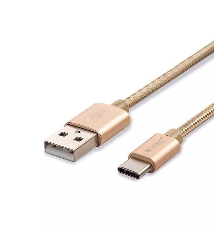 Cablu USB TYPE C 1m auriu 2.4A PLATINUM EDITION V-Tac SKU-8493
