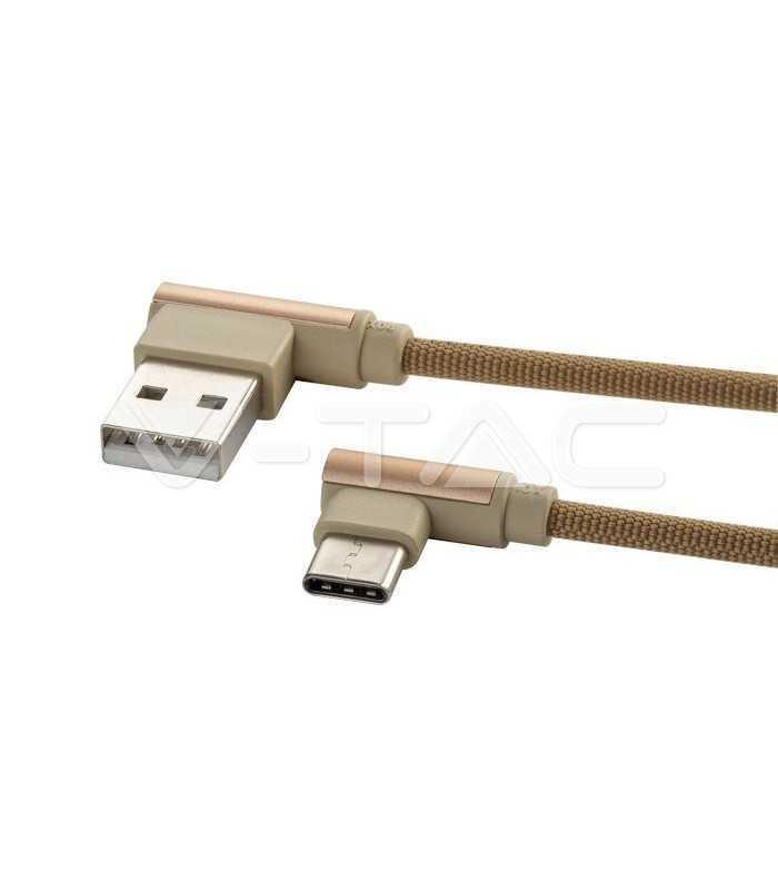 cablu usb type c 1m diamond edition auriu v tac 1