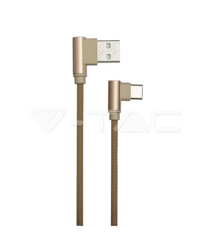 cablu usb type c 1m diamond edition auriu v tac 2