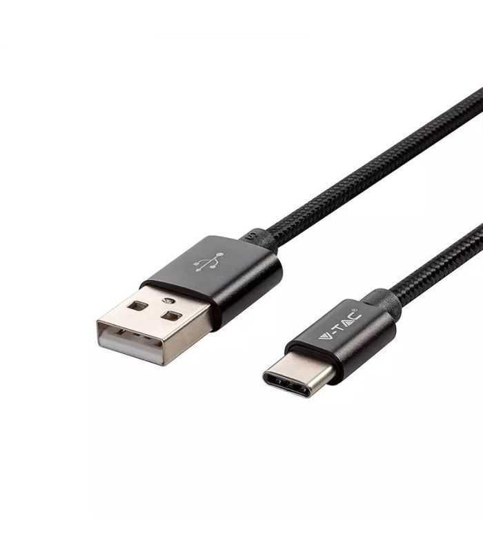 Cablu USB TYPE C 1m negru 2.4A PLATINUM EDITION V-Tac SKU-8491