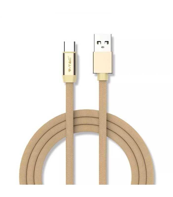 Cablu Usb Type C 1m Plat Auriu 24a Ruby Edition V Tac Sku 8499