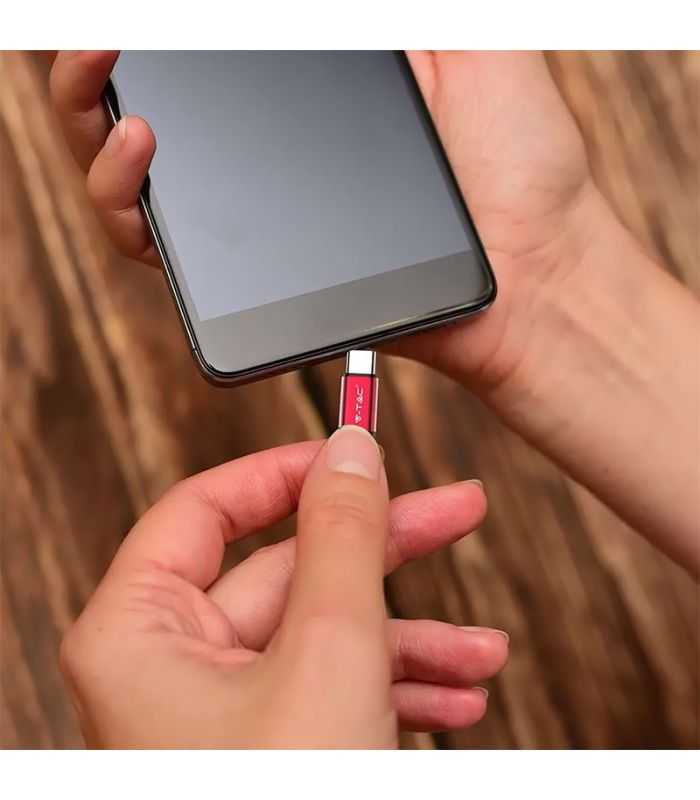 Cablu Usb Type C 1m Plat Rosu 24a Ruby Edition V Tac Sku 8631