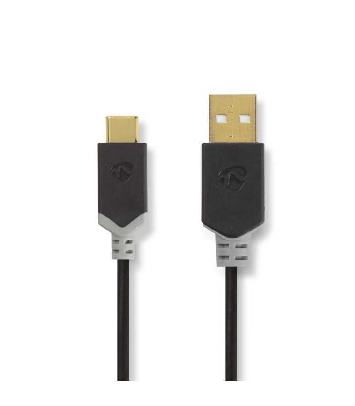 cablu usb type c 20 tata usb a tata 1m aurit antracit nedis 1