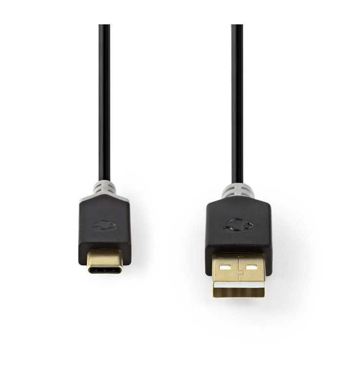 cablu usb type c 20 tata usb a tata 1m aurit antracit nedis 2