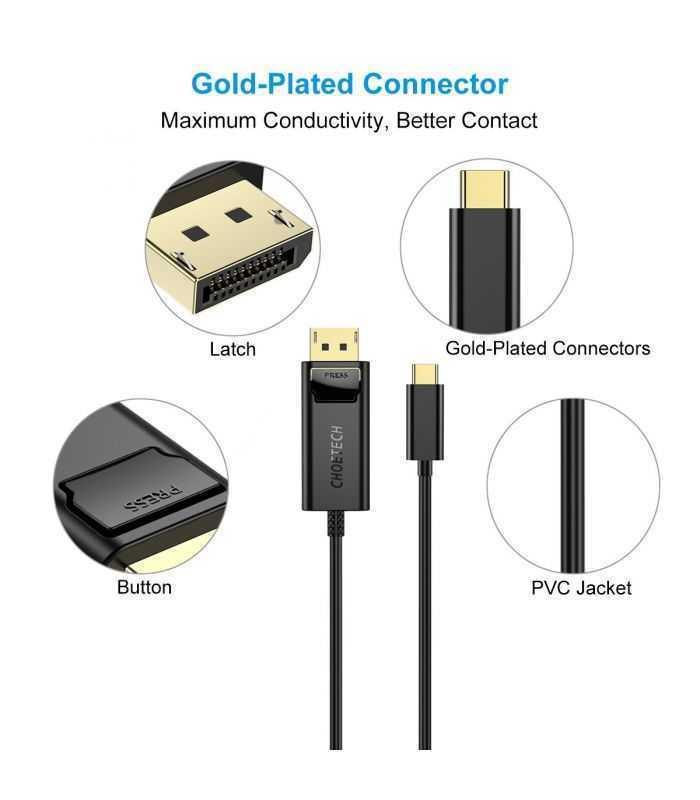 cablu usb type c displayport choetech xcp 1801 18m negru 5