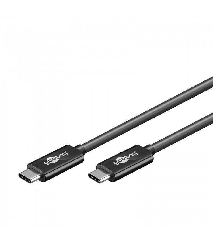 Cablu USB Type C Generatia 2 tata-tata 10Gbit/s 0.5m negru GOOBAY