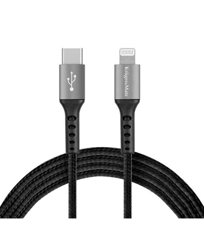 Cablu Usb Type C Lightning Certificat Mfi 1m 3a Bumbac Ofc Krugermatz
