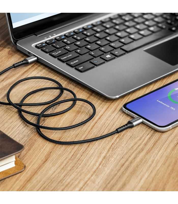 Cablu Usb Type C Lightning Certificat Mfi 1m 3a Bumbac Ofc Krugermatz