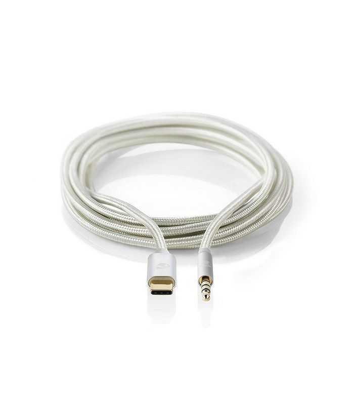 Cablu Usb Type C Tata Jack 35 Mm Tata 1m Aurit Argintiu Nedis