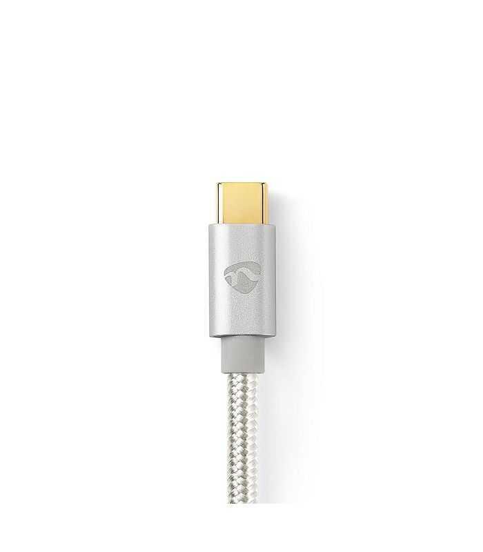 Cablu Usb Type C Tata Jack 35 Mm Tata 1m Aurit Argintiu Nedis