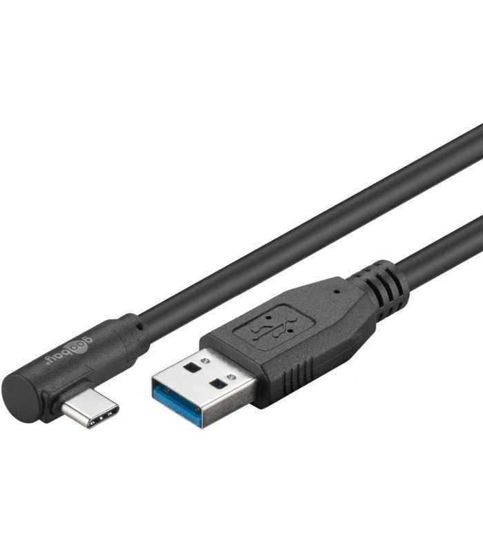 Cablu Usb Type C Tata La Usb A 30 Tata Unghi 90 Grade 1m 15w 5gbps Goobay