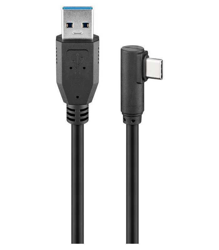 Cablu USB Type C tata la USB A 3.0 tata unghi 90 grade 1m Goobay