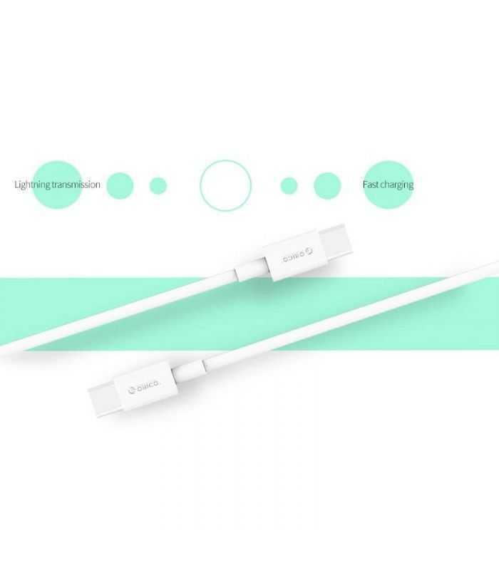 cablu usb type c tata tata 1m alb orico bcu 10 6