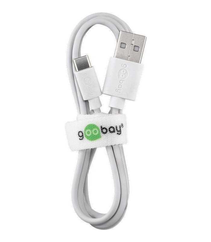 Cablu USB Type C tata - USB 2.0 tata 1m 3A 0.48Gbit/s alb Goobay 3 Cablu USB Type C tata - USB 2.0 tata 1m 3A 0.48Gbit/s alb Goobay