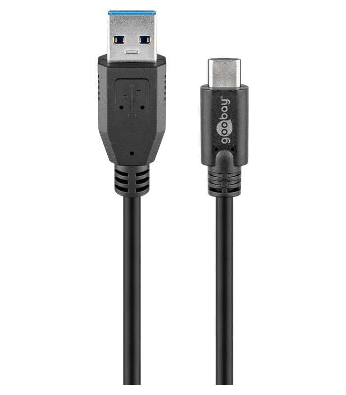Cablu USB type C tata - USB 3.0 tata 3m negru Goobay