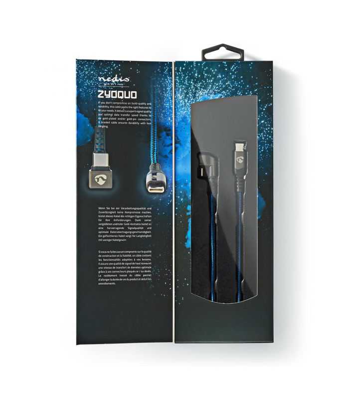 cablu usb type c tata usb type c tata conector gaming 180 2m nedis 3