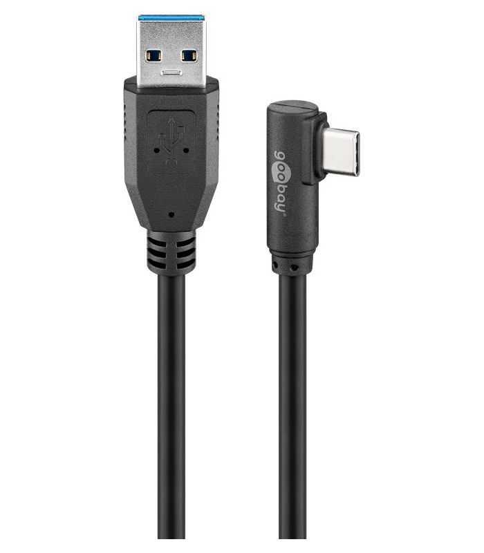 Cablu USB type C unghi 90 grade la USB A 3.0 2m Goobay
