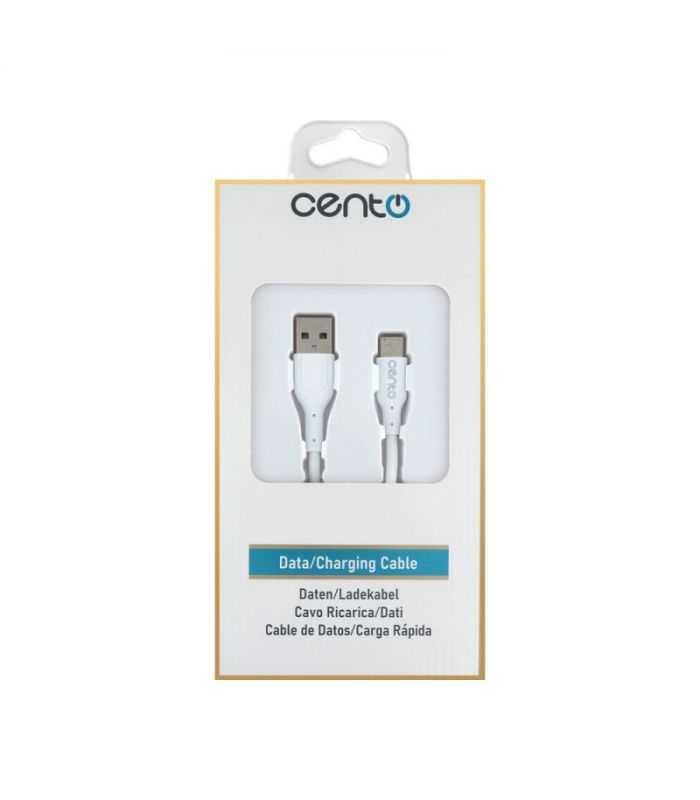 Cablu Usb Type C Usb 1m 3a Silicon Alb Cento C101