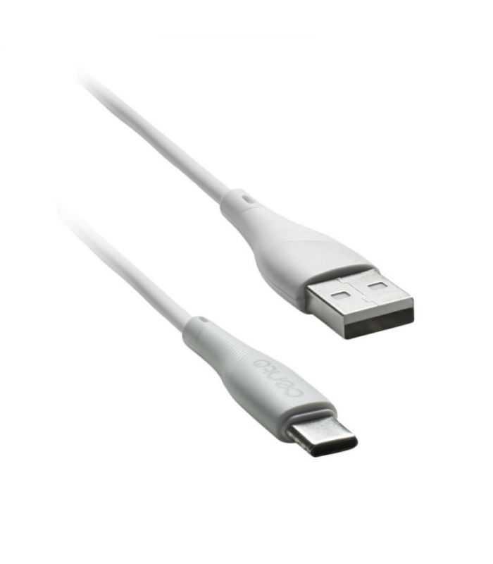 Cablu USB Type C - USB 1m 3A silicon alb CENTO C101