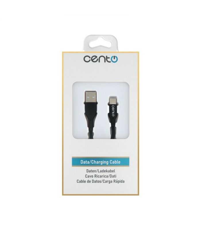 Cablu Usb Type C Usb 1m 3a Silicon Negru Cento C101