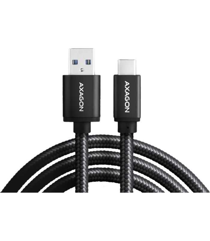 Cablu Usb Type C Usb A 2m Usb 32 Gen1 3a Impletit Negru Axagon Bucm3 Am20ab