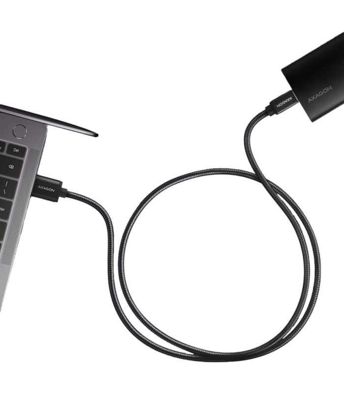 Cablu Usb Type C Usb A 2m Usb 32 Gen1 3a Impletit Negru Axagon Bucm3 Am20ab
